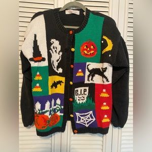 Karen Scott Hand Made Vintage Women’s Halloween Cardigan